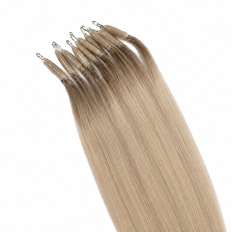 Nano Ring Extensions Φυσική Τρίχα #SB Ξανθό Όμπρε 50cm 10τμχ