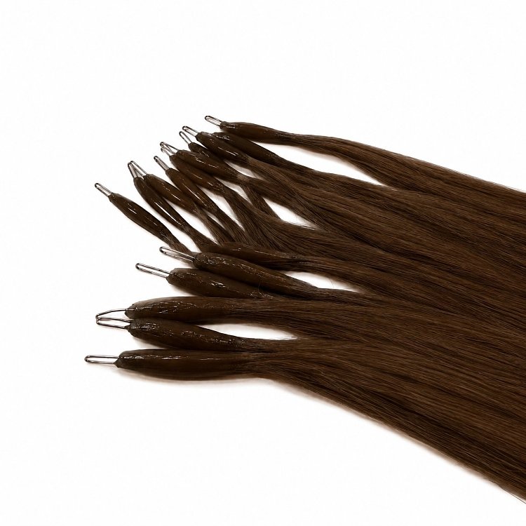 Nano Ring Extensions Φυσική Τρίχα #2 Καστανό 50cm 10τμχ