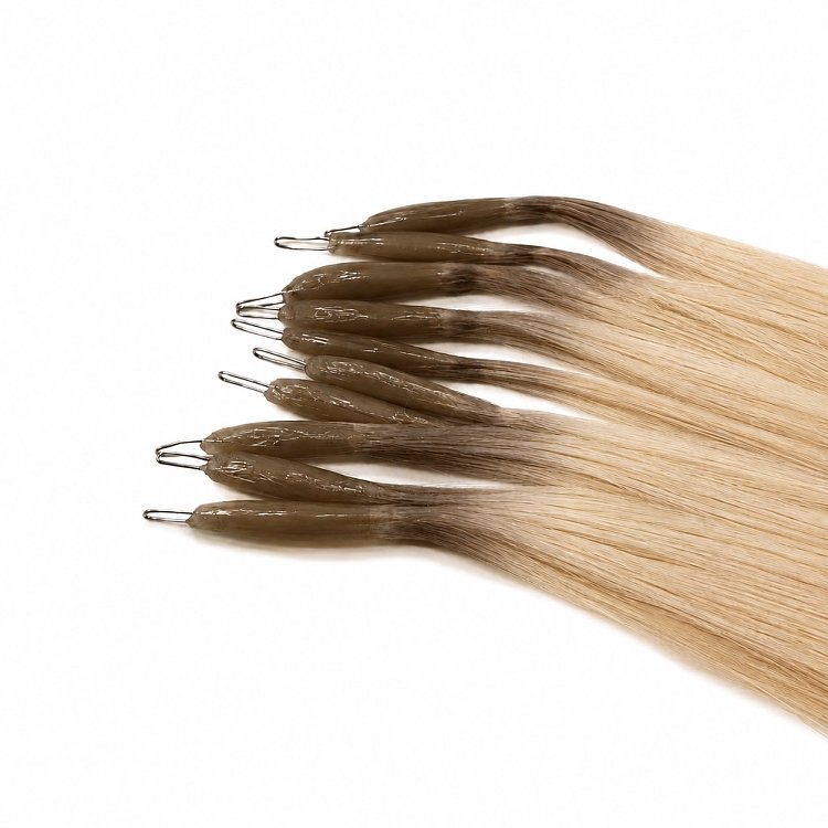 Nano Ring Extensions Φυσική Τρίχα #ΑΒ Ξανθό Όμπρε 50cm 10τμχ