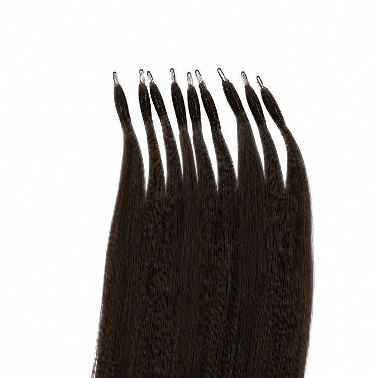 Nano Ring Hair Extensions #1B Dark Brown 50cm 10pcs