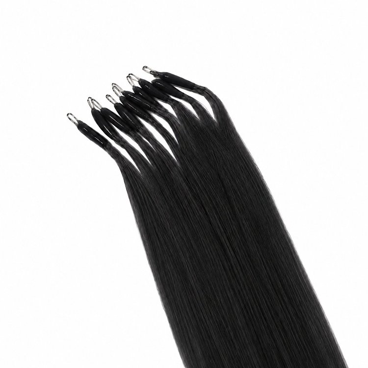 Nano Ring Hair Extensions #1 Black 50cm 10pcs