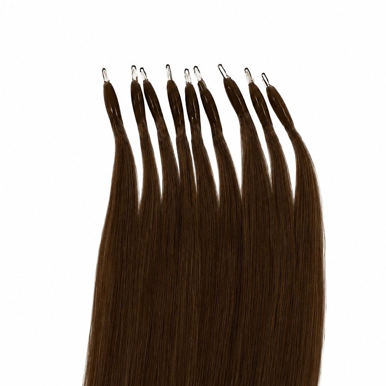 Nano Ring Extensions Φυσική Τρίχα #2 Καστανό 50cm 10τμχ
