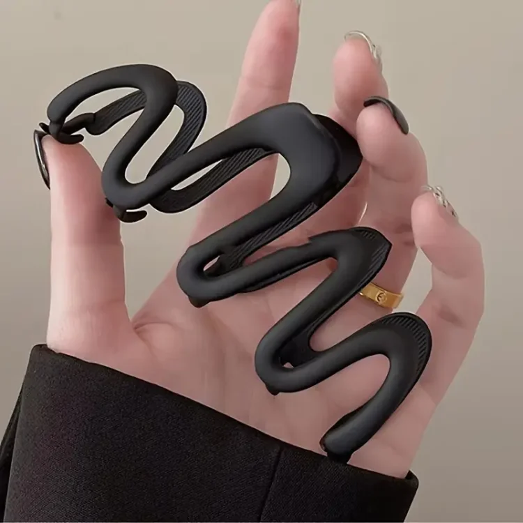 Κλάμερ Μαλλιών Μεγάλο Μαύρο 10,5 εκ. – Ματ Απόχρωση, Μοντέρνο Μίνιμαλ Design, Για Πυκνά & Λεπτά Μαλλιά