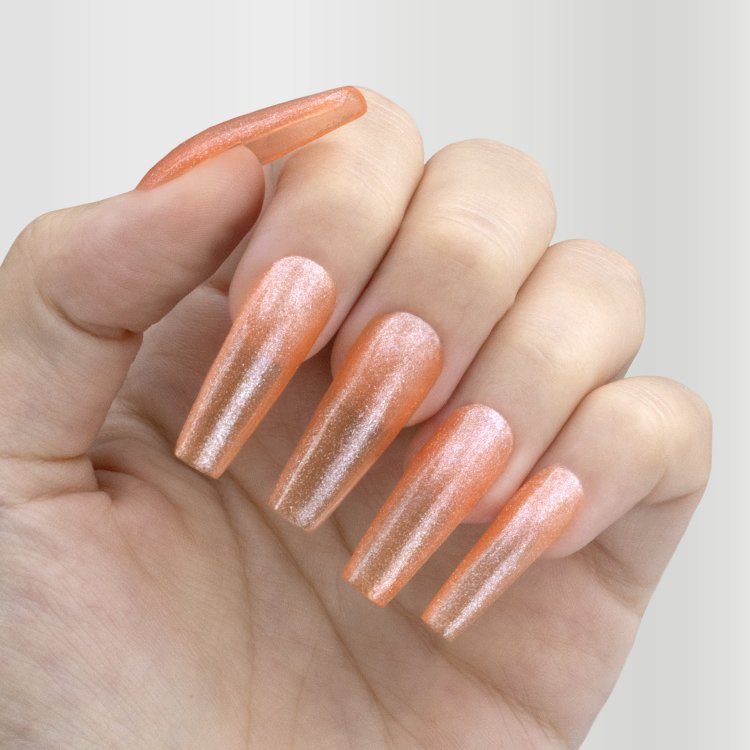 Ημιμόνιμο Βερνίκι Νυχιών Νο 307 Πορτοκαλί Glitter 10ml