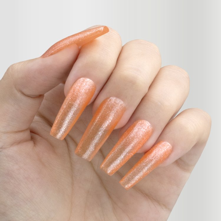 Ημιμόνιμο Βερνίκι Νυχιών Νο 308 Πορτοκαλί Glitter 10ml