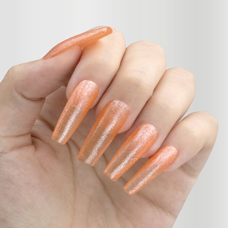 Nail Gel Polish No 308 Orange Glitter 10ml