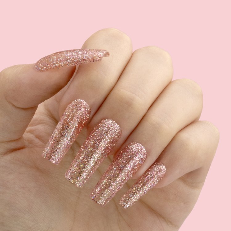Ημιμόνιμο Βερνίκι Νυχιών Νο 319 Ροζ Glitter Παγιέτα 10ml