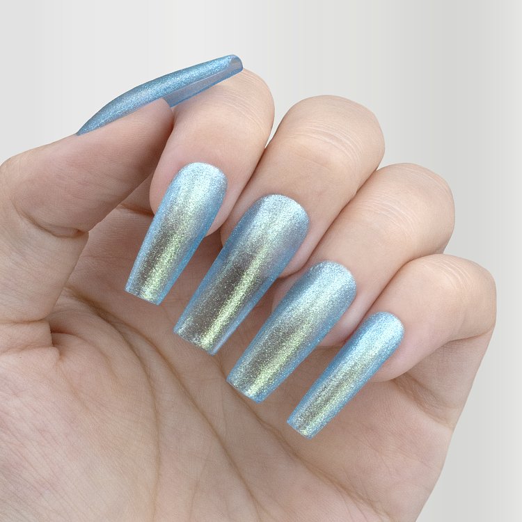 Nail Gel Polish No 322 Blue Iridescent Translucent 10ml