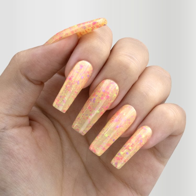 Ημιμόνιμο Βερνίκι Νυχιών Νο 329 Κίτρινο Παγιέτα Flakes 10ml