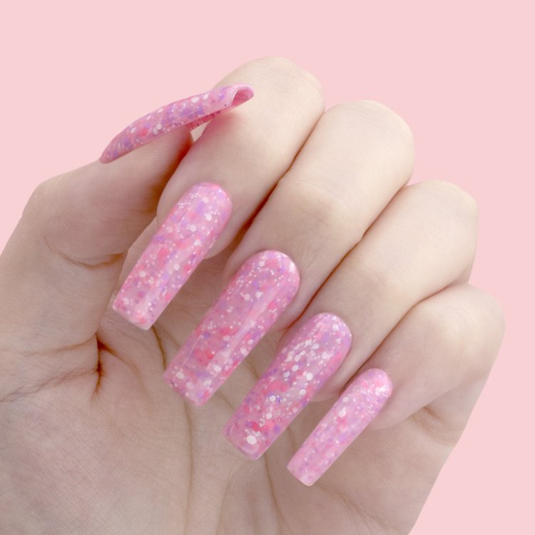 Ημιμόνιμο Βερνίκι Νυχιών Νο 192 Ροζ Παγιέτα Flakes 10ml