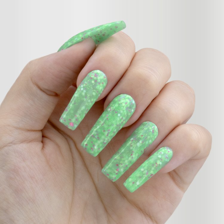 Ημιμόνιμο Βερνίκι Νυχιών Νο 332 Πράσινο Παγιέτα Flakes 10ml