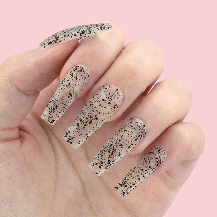Shellac UV & Led Top Matt No Wipe  Νο 335 Dots mit Schwarzen Punkten, 10ml