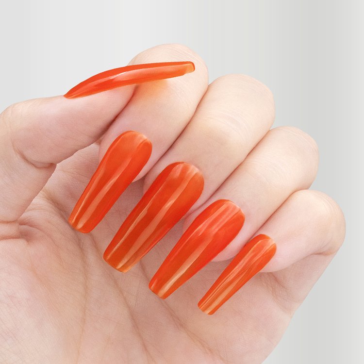 Nail Gel Polish Top Jelly Glass No 348 Orange/Red 10ml