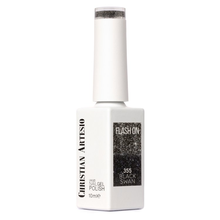 Ημιμόνιμο Βερνίκι Νυχιών Flash On Black Swan Νο 355 Μαύρο Glitter 10ml