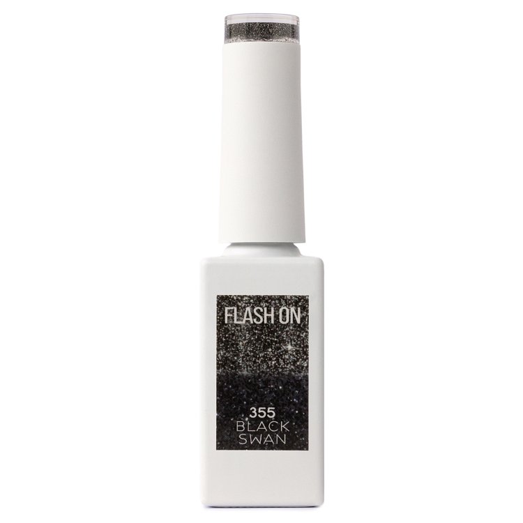 Nail Gel Polish Flashy No 355 Black Glitter 10ml
