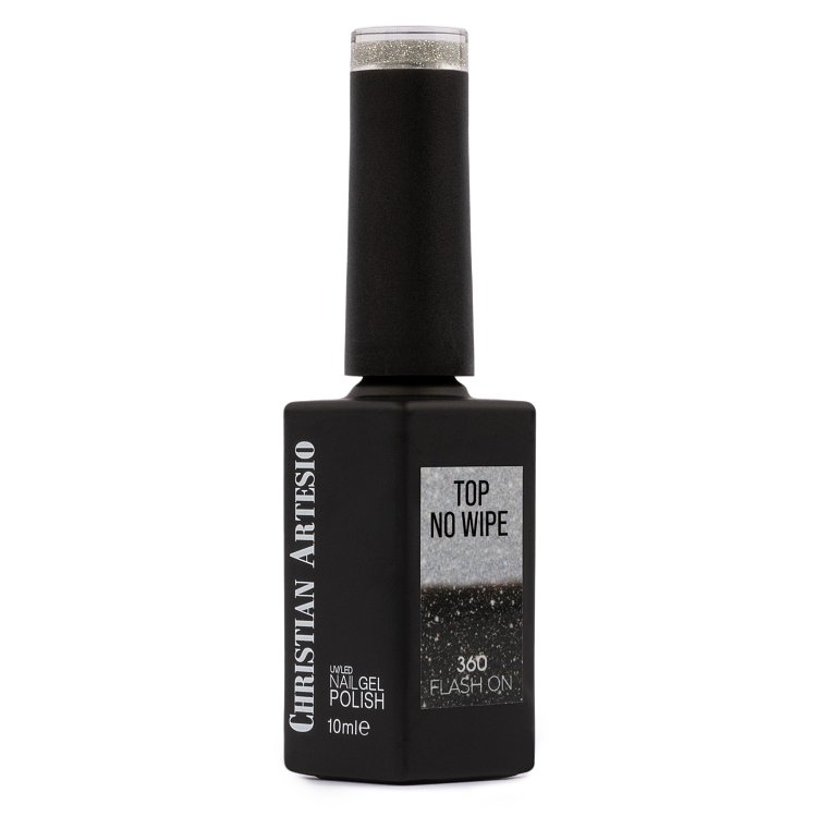 Shellac UV& Led Νο 360 Top No Wipe Flashy Silber Glitter, 10ml