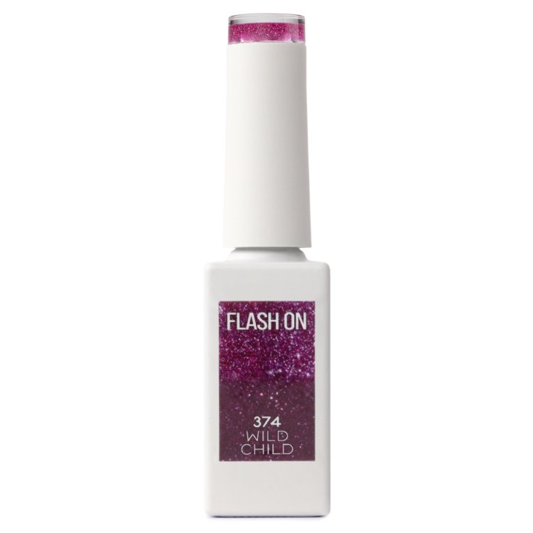 Ημιμόνιμο Βερνίκι Νυχιών Flash On Wild Child Νο 374 Ροζ Glitter 10ml