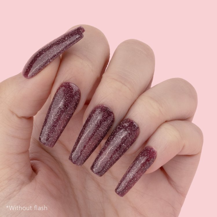 Ημιμόνιμο Βερνίκι Νυχιών Flash On Prom Queen Νο 375 Σκούρο Μωβ Glitter 10ml