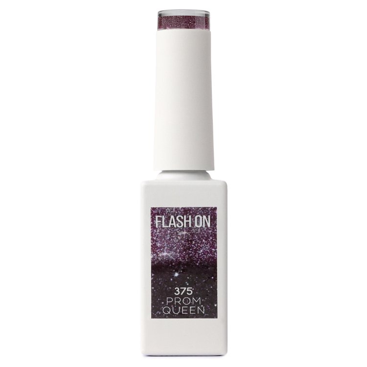 Ημιμόνιμο Βερνίκι Νυχιών Flash On Prom Queen Νο 375 Σκούρο Μωβ Glitter 10ml