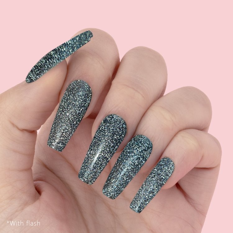 Ημιμόνιμο Βερνίκι Νυχιών Flash On Play It Cool Νο 376 Γαλάζιο Glitter 10ml