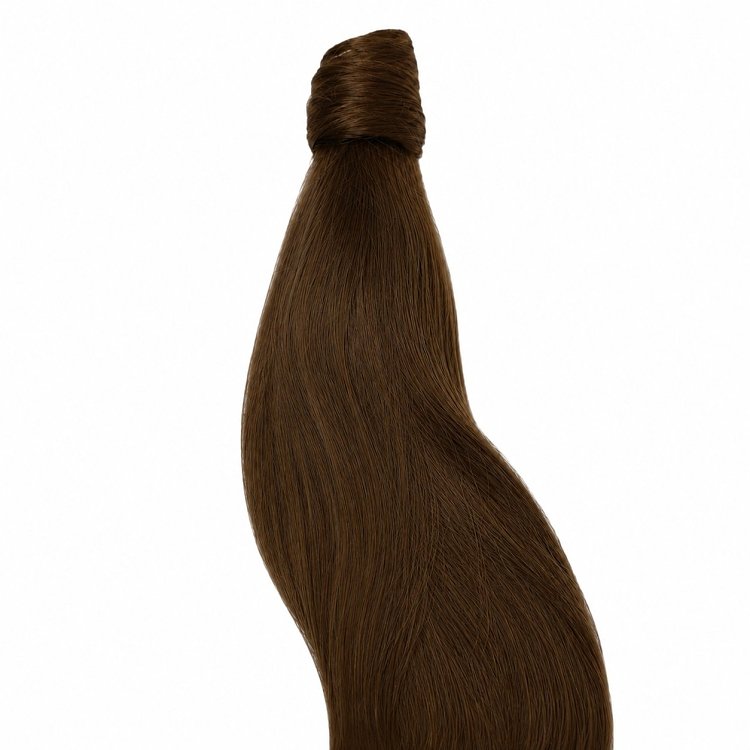 Pferdeschwanz Glatt Echthaar 60cm 100g Braun #2