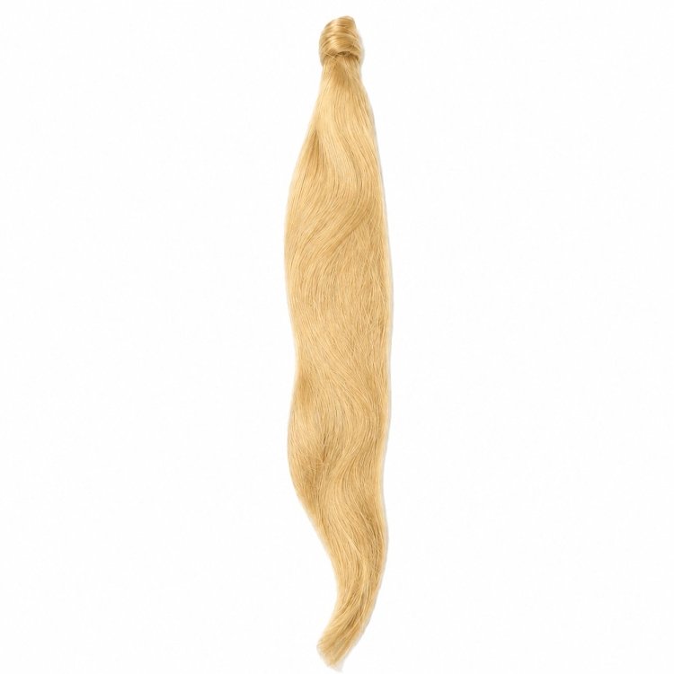 Pferdeschwanz Glatt Echthaar 60cm 100g Hellblond #60