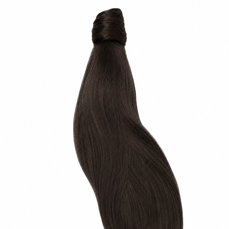 Pferdeschwanz Glatt Echthaar 60cm 100g Dunkelbraun #1B