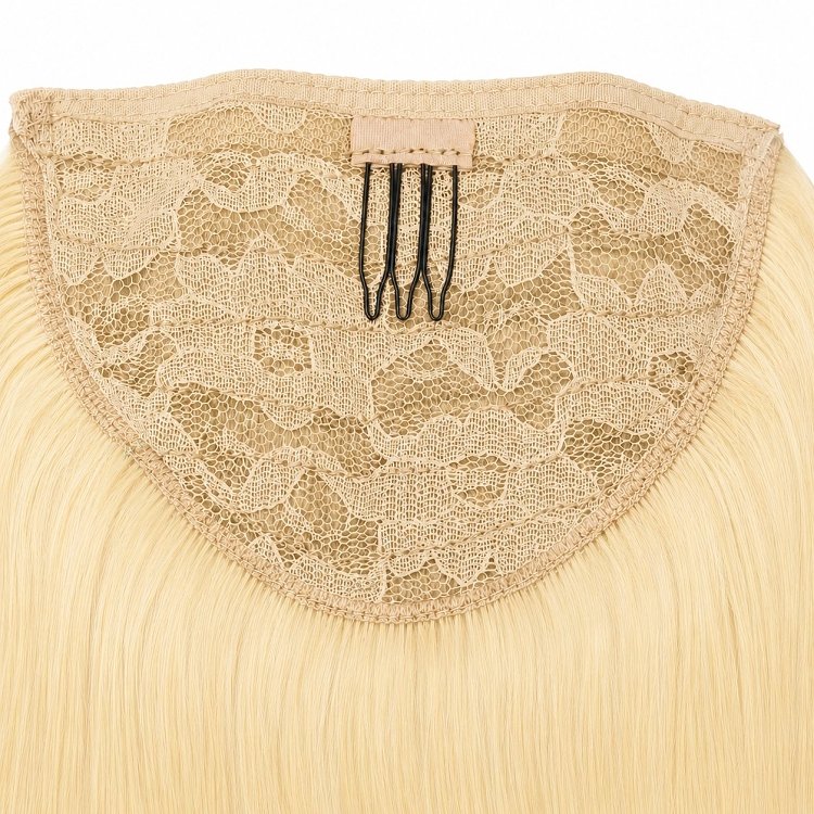 Pferdeschwanz Glatt Echthaar 60cm 100g Hellblond #60