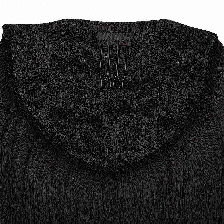 Pferdeschwanz Glatt Echthaar 60cm 100g Schwarz #1