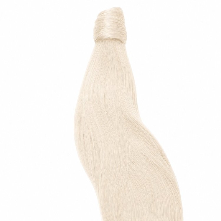 Pferdeschwanz Glatt Echthaar 60cm 100g #Silber
