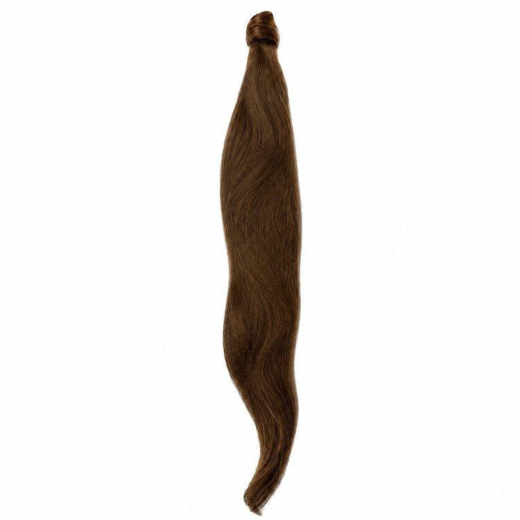 Pferdeschwanz Glatt Echthaar 60cm 100g Braun #2