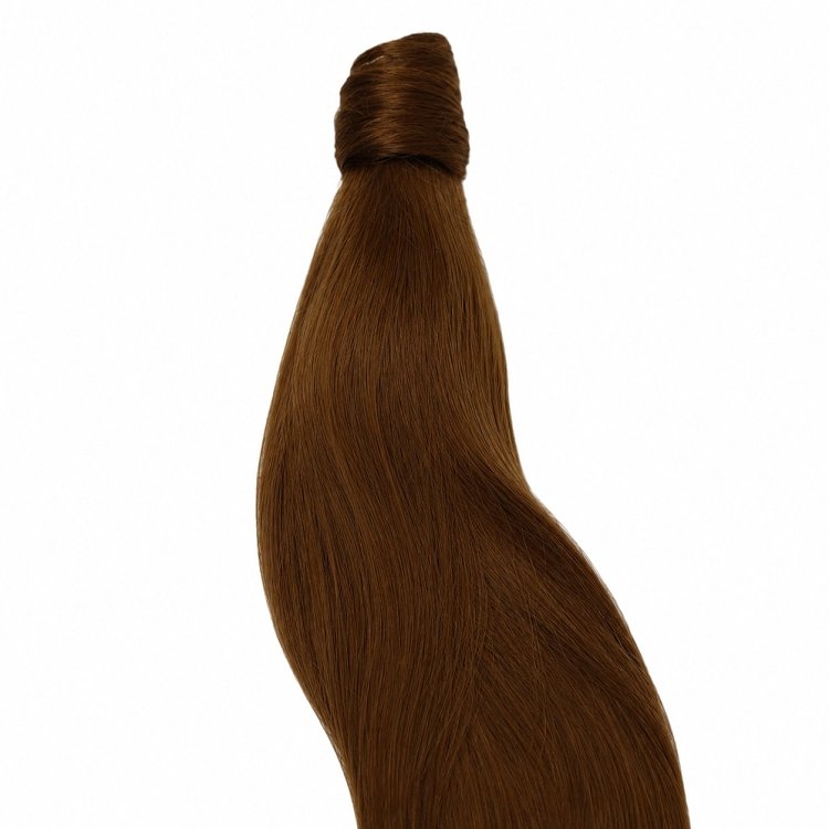 Pferdeschwanz Glatt Echthaar 60cm 100g Hellbraun #4