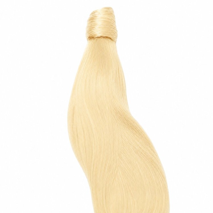Pferdeschwanz Glatt Echthaar 60cm 100g Hellblond #60