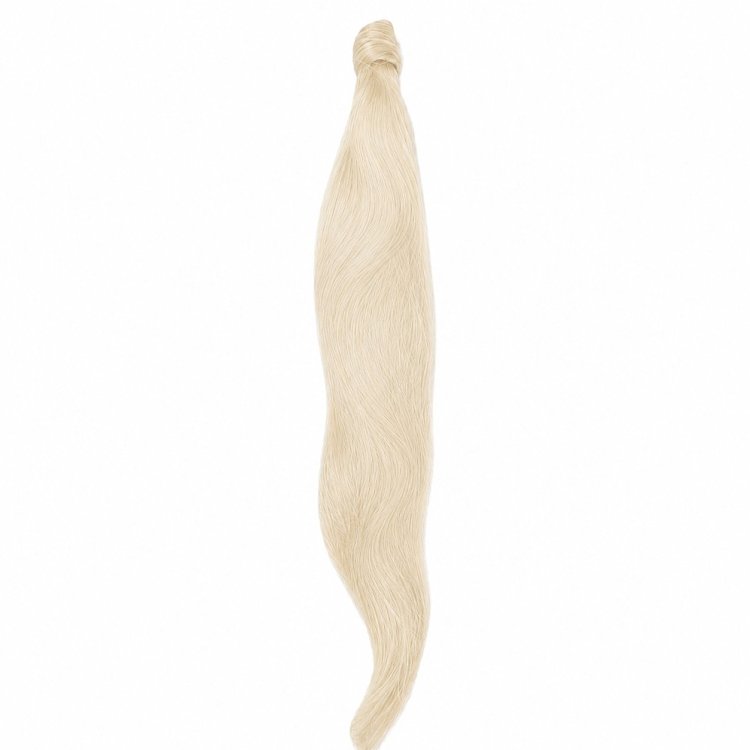 Pferdeschwanz Glatt Echthaar 60cm 100g #Silber