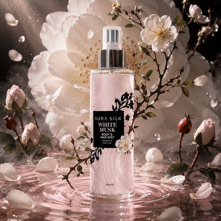AuraSilk Body & Hair Mist White Musk 200ml