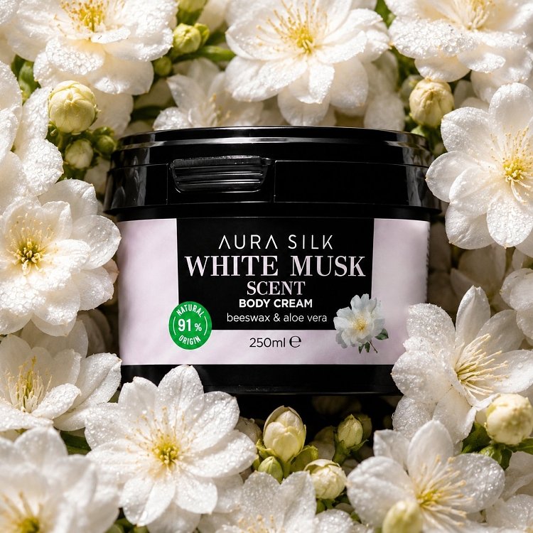 AuraSilk Korpercreme White Musk 250ml
