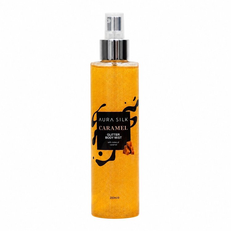 AuraSilk Body & Hair Mist Caramel Glitter 200ml