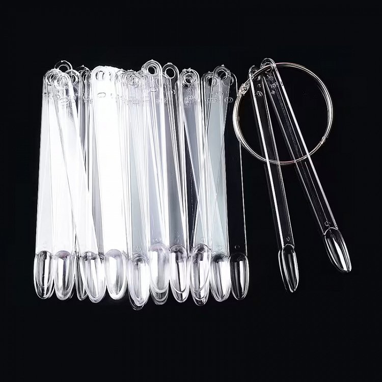 Nail Art Farbdisplay Sticks Oval Transparent – 50 Stuck Ubungs- und Prasentations-Tips