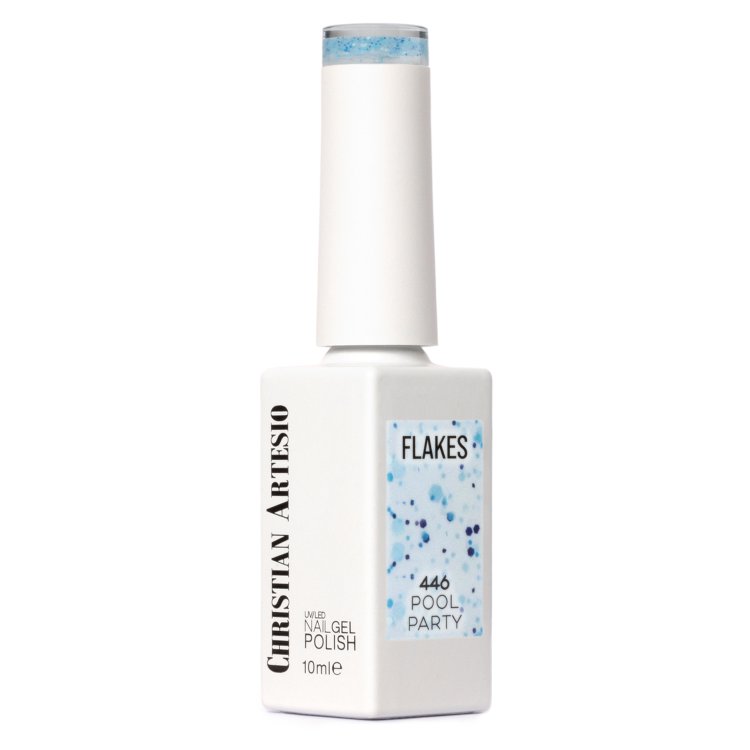 Ημιμόνιμο Βερνίκι Νυχιών Pool Party Νο 446 Διάφανο Μπλε Παγιέτα Flakes 10ml