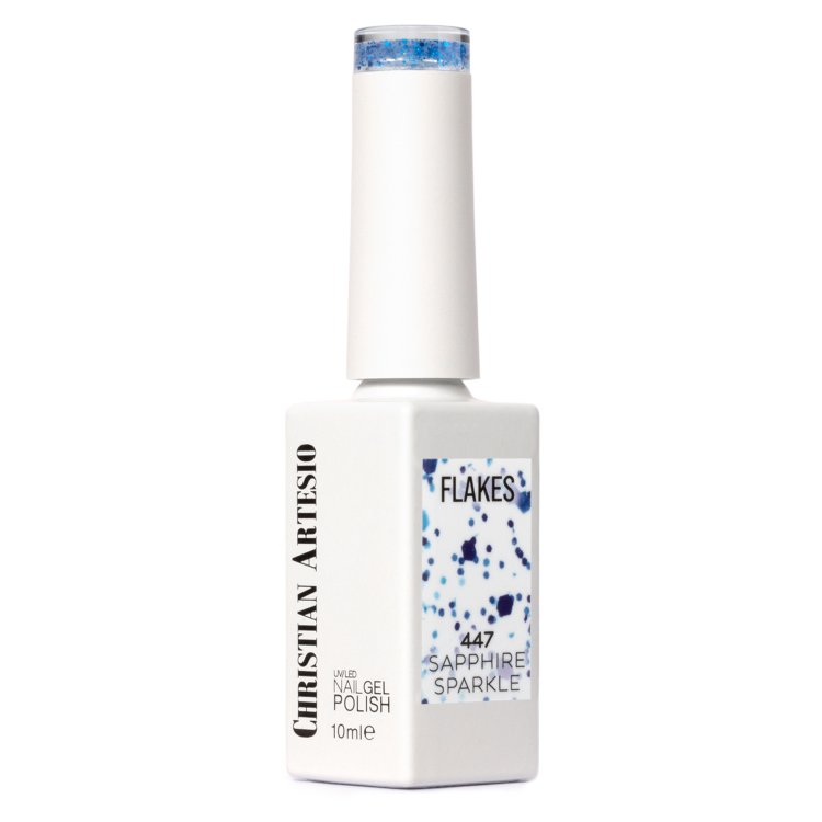 Ημιμόνιμο Βερνίκι Νυχιών Sapphire Sparkle Νο 447 Διάφανο Μπλε Παγιέτα Flakes 10ml