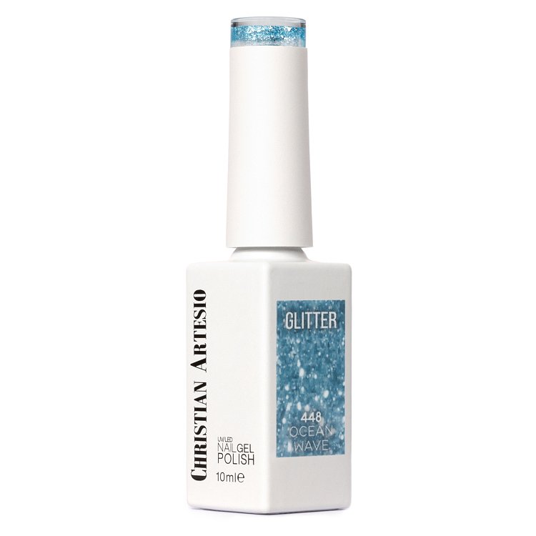 Nail Gel Polish No 448 Light Blue Glitter 10ml