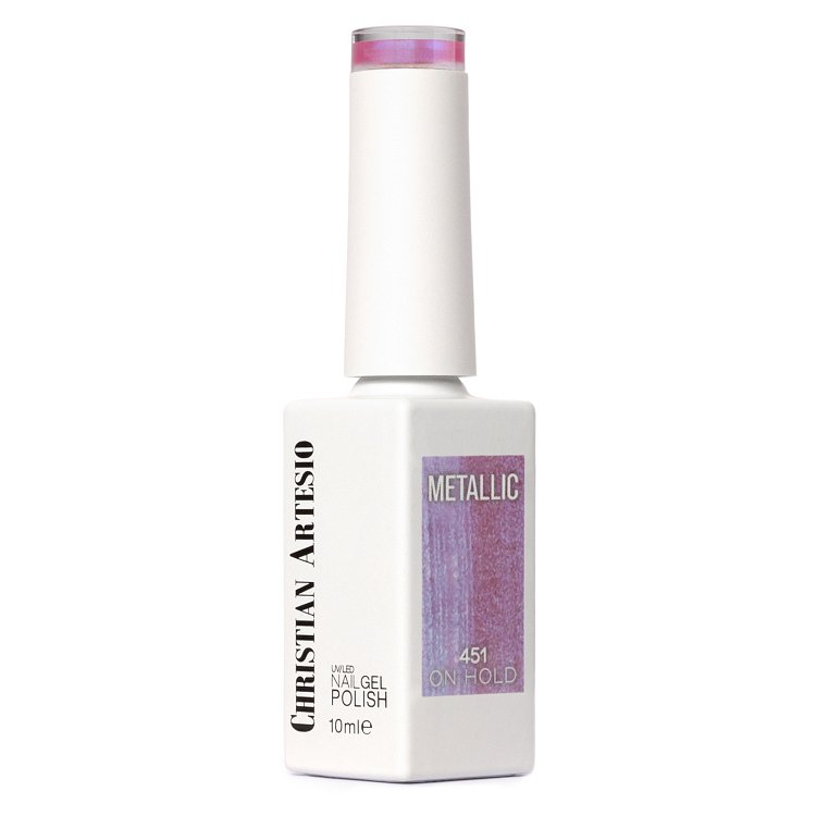 Nail Gel Polish No 451 Pink Purple Metallic 10ml