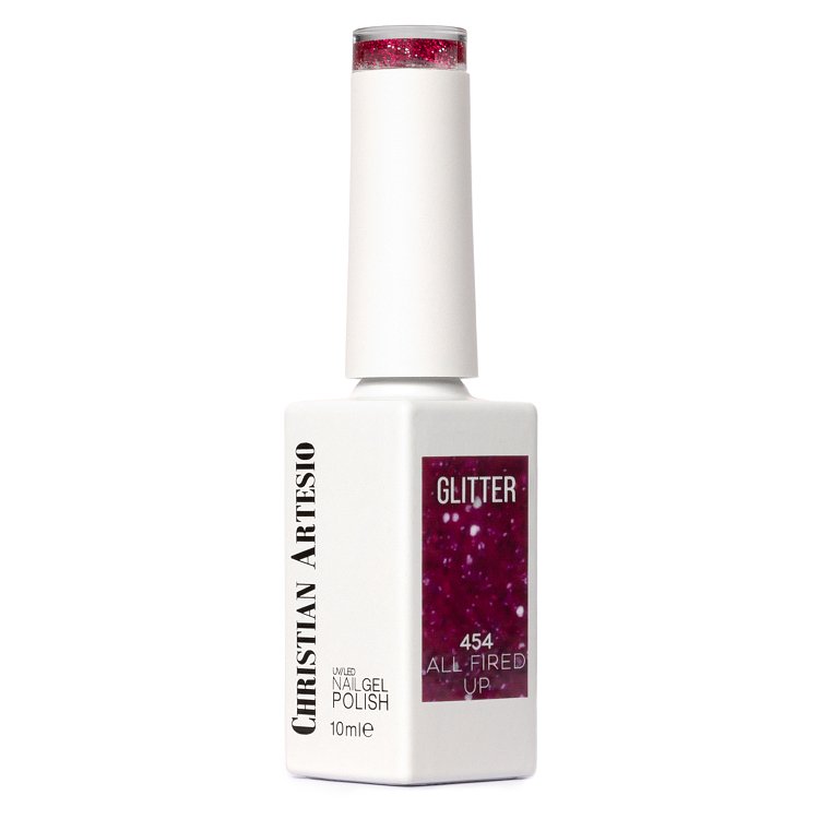 Shellac UV& Led All Fired Up Νο 454 Fuchsia Glitter 10ml