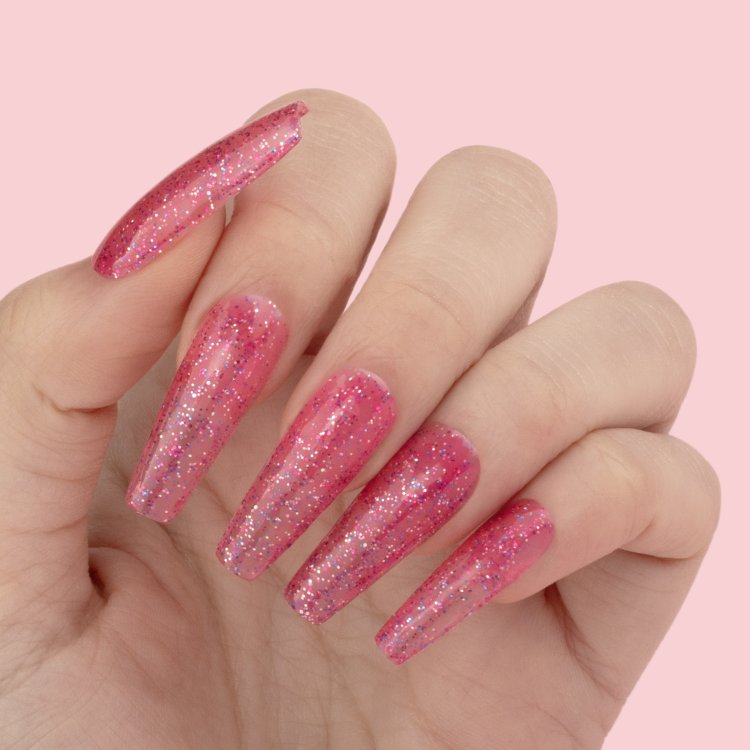 Ημιμόνιμο Βερνίκι Νυχιών Starry Pink Νο 455 Φουξ Glitter 10ml