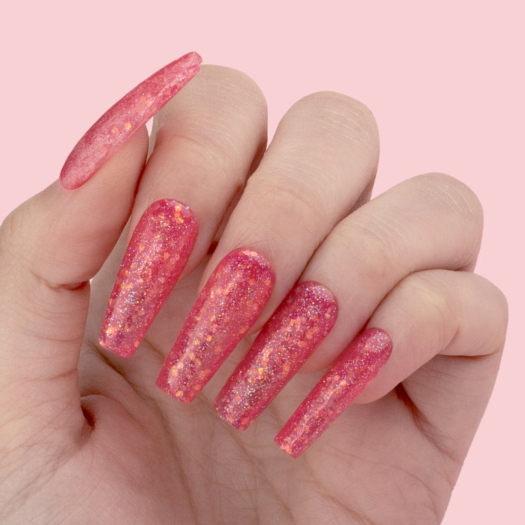 Nail Gel Polish No 458 Pink Glitter Pagetta 10ml