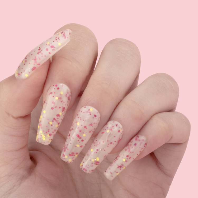 Ημιμόνιμο Βερνίκι Νυχιών Pretty Things Νο 460 Γαλακτερό Παγιέτα Flakes 10ml