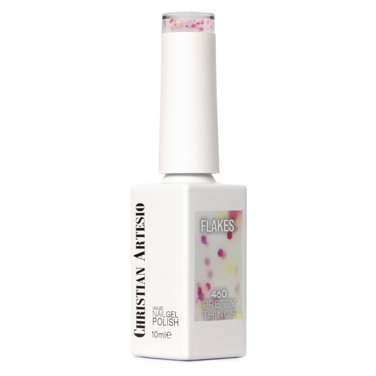 Ημιμόνιμο Βερνίκι Νυχιών Pretty Things Νο 460 Γαλακτερό Παγιέτα Flakes 10ml
