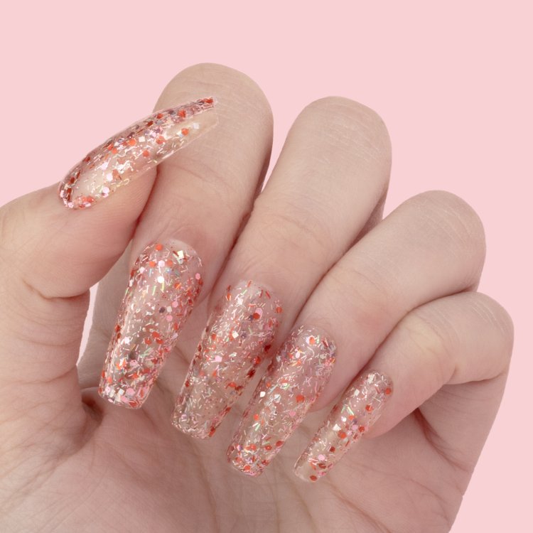 Ημιμόνιμο Βερνίκι Νυχιών Route 66 Νο 462 Διάφανο Κόκκινο Παγιέτα Flakes 10ml