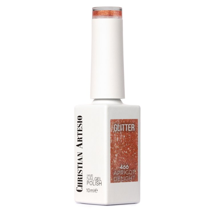 Ημιμόνιμο Βερνίκι Νυχιών Apricot Delight Νο 466 Πορτοκαλί Glitter 10ml