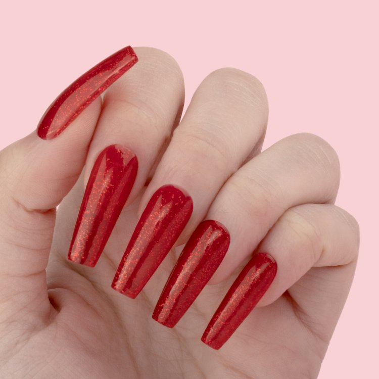 Ημιμόνιμο Βερνίκι Νυχιών Rebel Νο 469 Κοκκινο Glitter 10ml